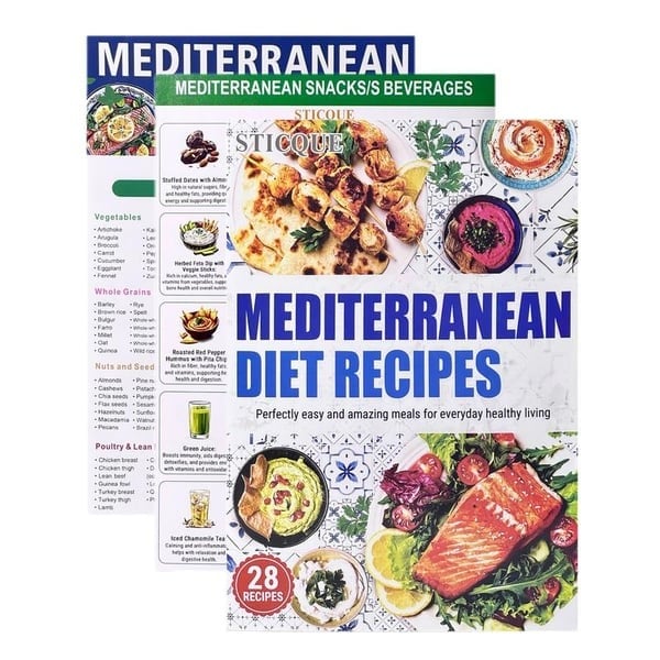 🔥3-Pack Mediterranean Diet Chart Food List 2026,Heal Through Food 🥦✨Suitable for Various Health Conditions ❤️