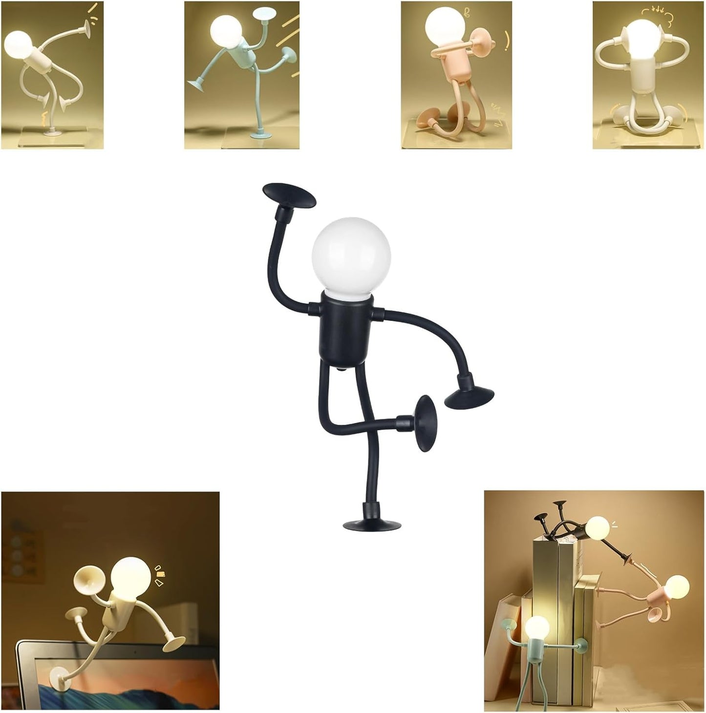 Changeable Shape Funny Sportsman Night Light, Suction Cup Bendable Mini Decorative Night Light