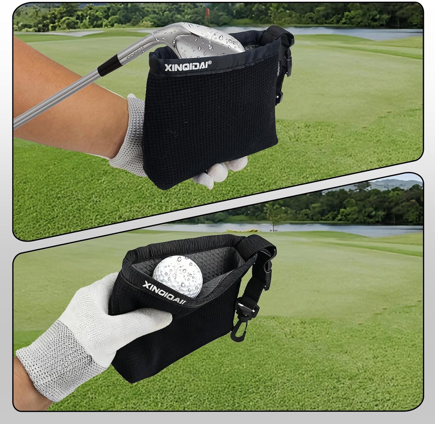 Golf Club and Golf Ball Cleaning Bag