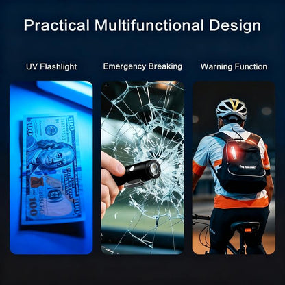 🔦Pocket Rechargeable EDC Flashlight:  Mini Keychain Light with Fire Starter & Window Breaker