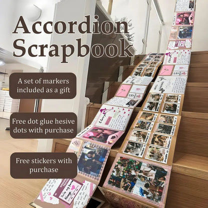 🔥✨The Memory Keeper: 230 cm Accordion Scrapbook Album📚