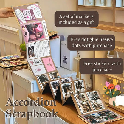 🔥✨The Memory Keeper: 230 cm Accordion Scrapbook Album📚
