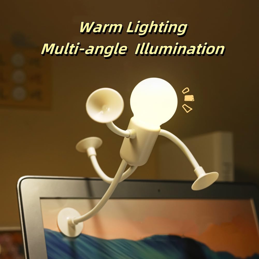 Changeable Shape Funny Sportsman Night Light, Suction Cup Bendable Mini Decorative Night Light
