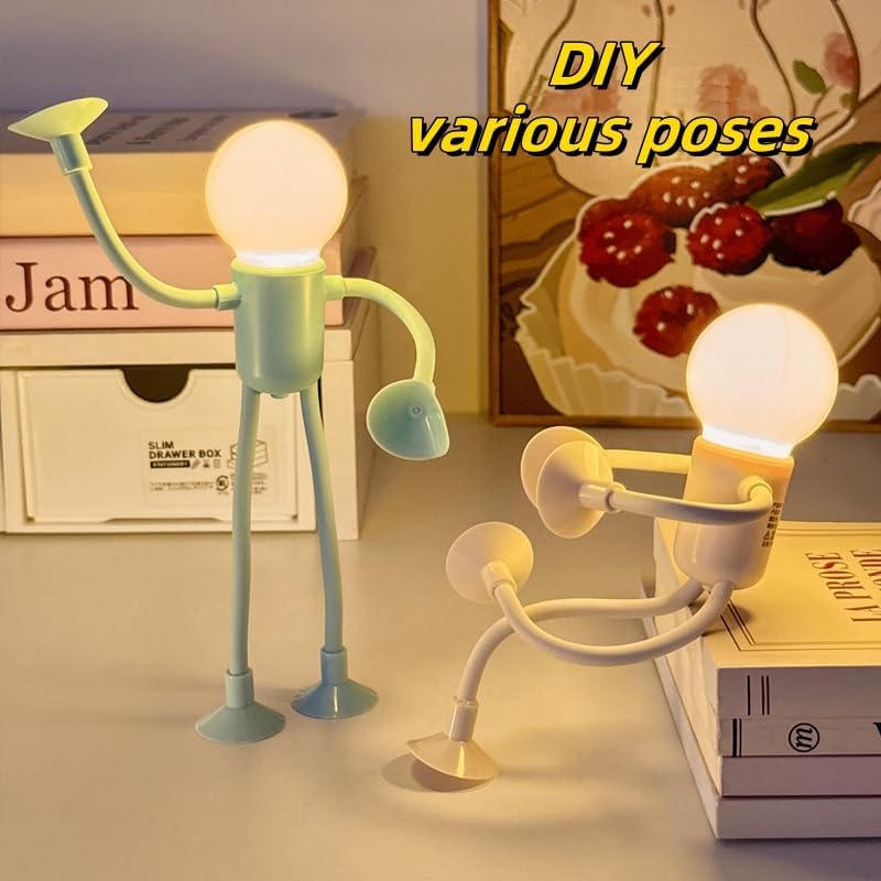 Changeable Shape Funny Sportsman Night Light, Suction Cup Bendable Mini Decorative Night Light