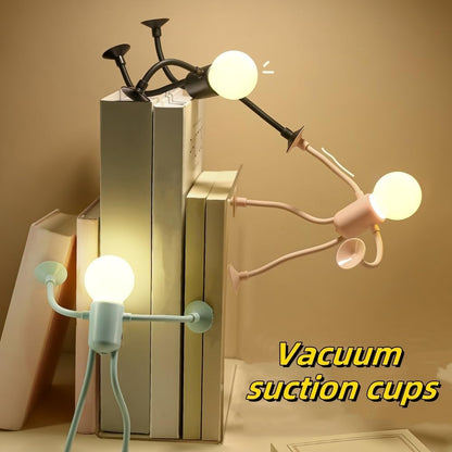 Changeable Shape Funny Sportsman Night Light, Suction Cup Bendable Mini Decorative Night Light