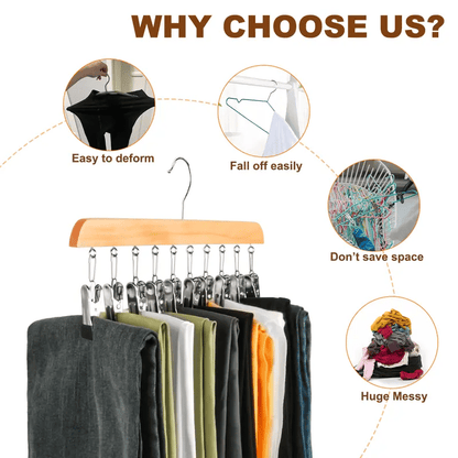 Closet Organizer with 10 Clips🔥 - Space Saving Hanging Closet Organizer