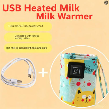 Portable Heated Bottle Cover - Keep Baby’s Milk Warm Anywhere! 🚼❄️→🌡️
