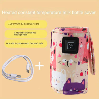 Portable Heated Bottle Cover - Keep Baby’s Milk Warm Anywhere! 🚼❄️→🌡️