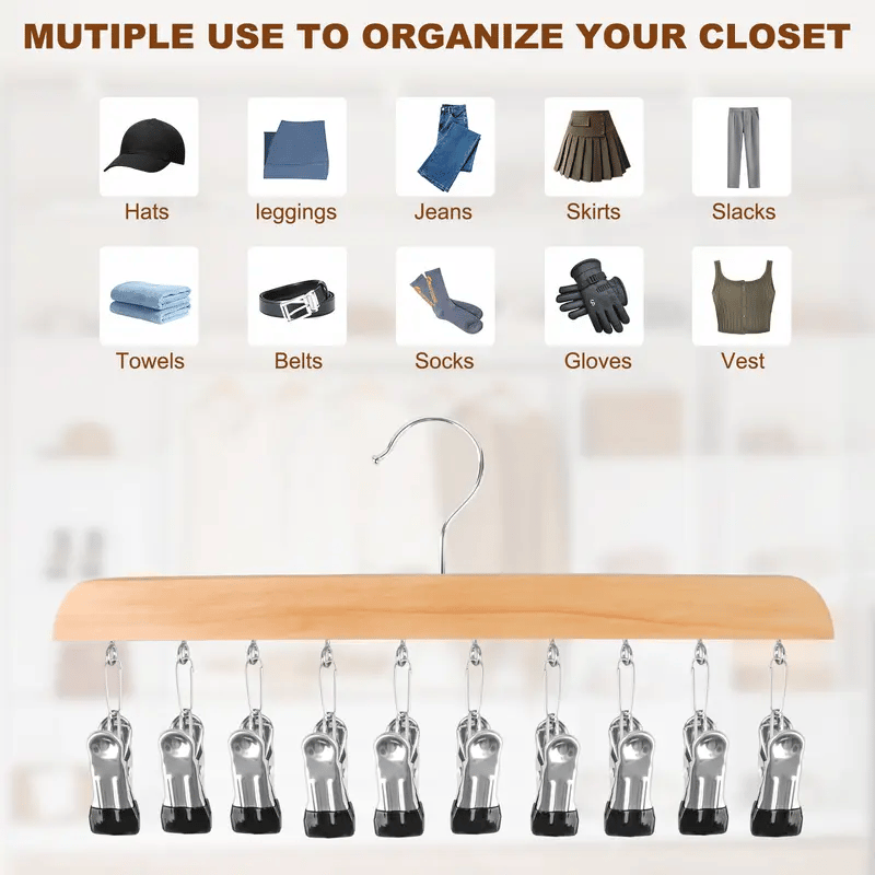 Closet Organizer with 10 Clips🔥 - Space Saving Hanging Closet Organizer