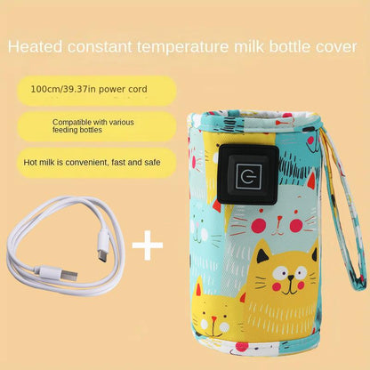 Portable Heated Bottle Cover - Keep Baby’s Milk Warm Anywhere! 🚼❄️→🌡️