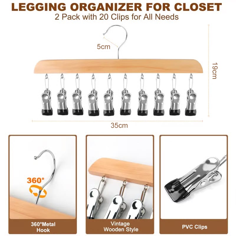 Closet Organizer with 10 Clips🔥 - Space Saving Hanging Closet Organizer