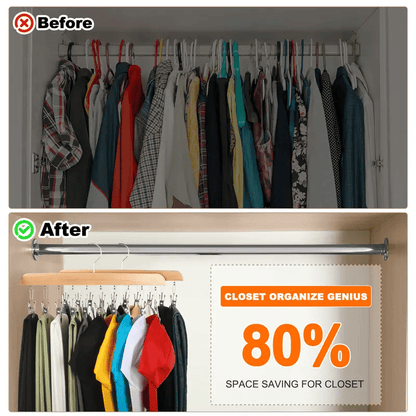Closet Organizer with 10 Clips🔥 - Space Saving Hanging Closet Organizer